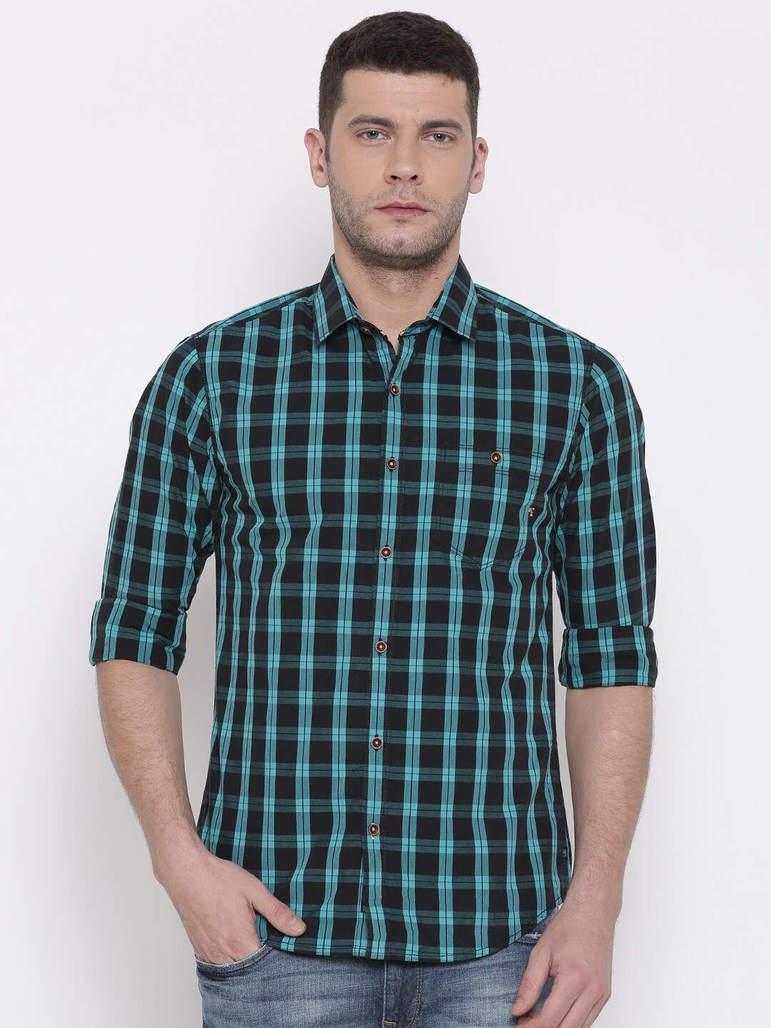 Shop Men Checked Shirt Online.