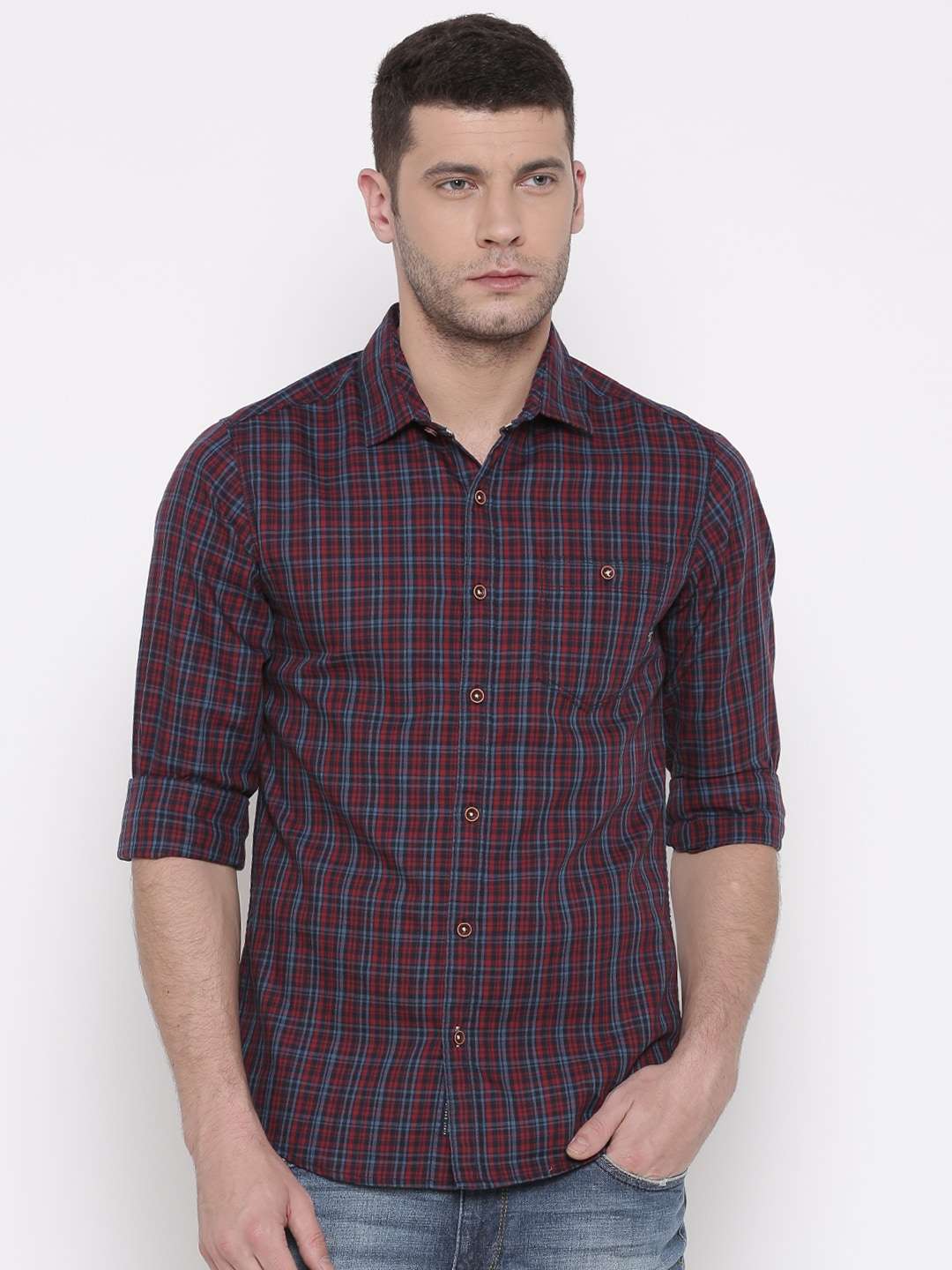 Shop Men Checked Shirt Online.