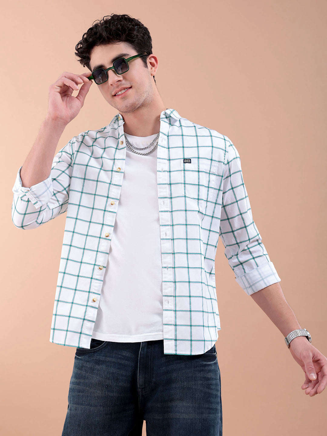 Shop Men Checked Casual Shirt Online.