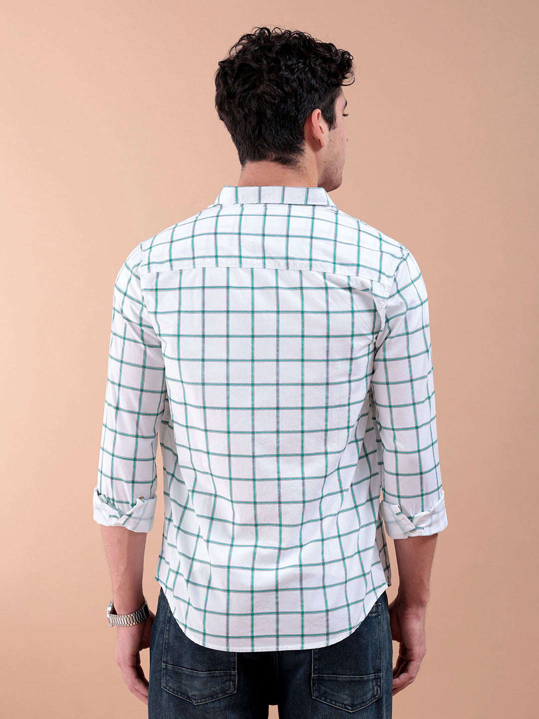 Shop Men Checked Casual Shirt Online.