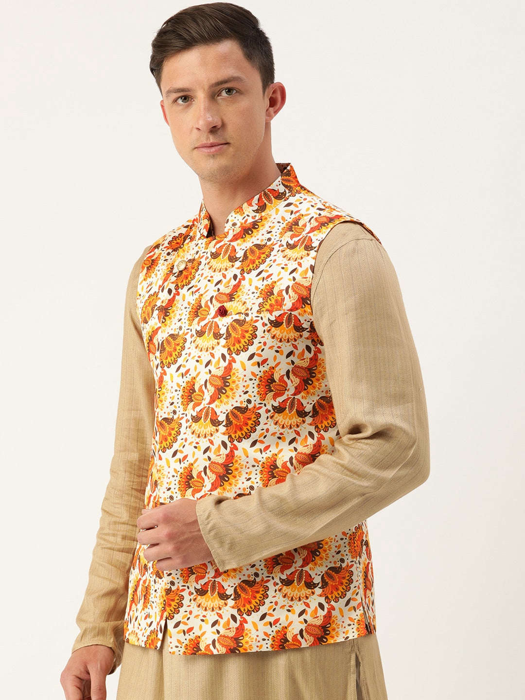 Shop Men Printed Waistcoat Online.