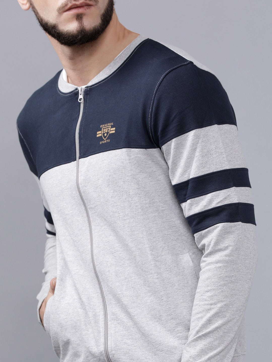 Shop Men's Colourblocked Slim Fit Sweatshirt Online.