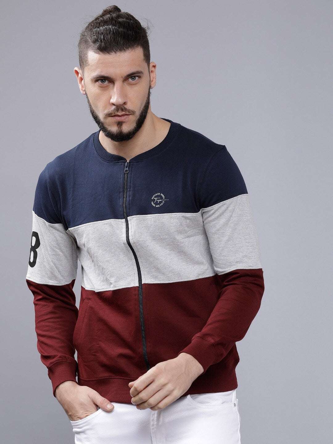 Shop Men's Colourblocked Slim Fit Sweatshirt Online.