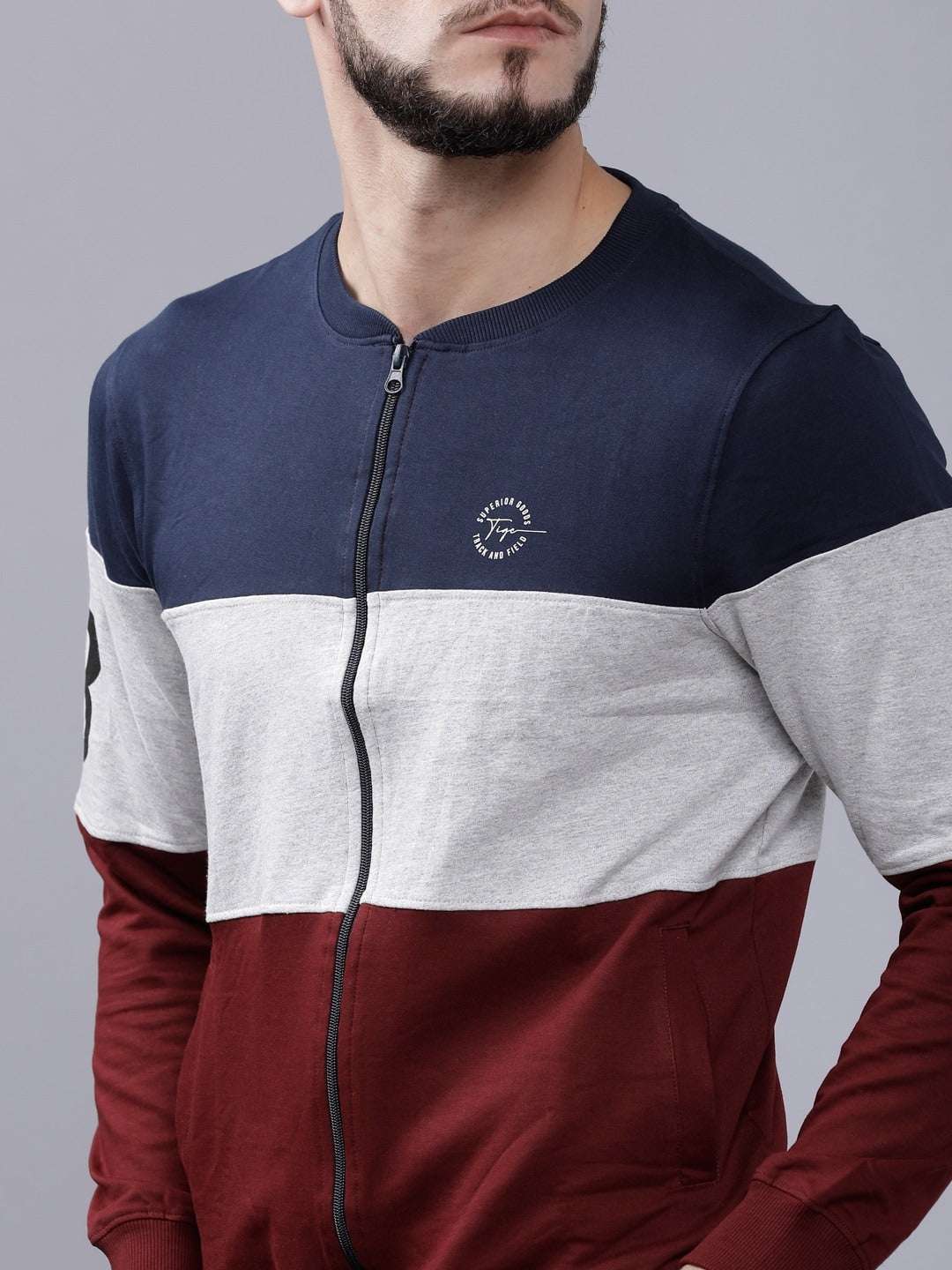 Shop Men's Colourblocked Slim Fit Sweatshirt Online.