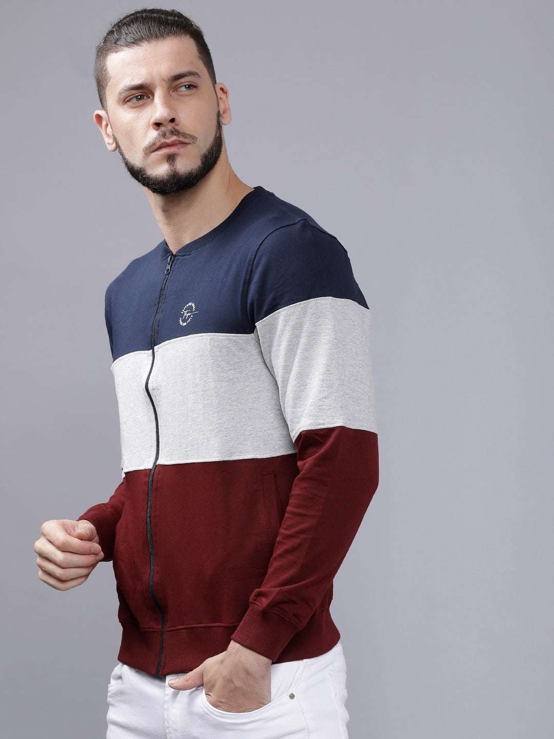 Shop Men's Colourblocked Slim Fit Sweatshirt Online.