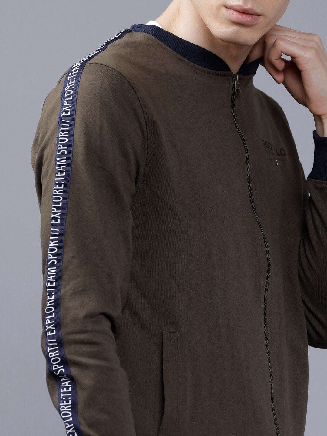 Shop Men Baseball Collar Sweatshirt Online.