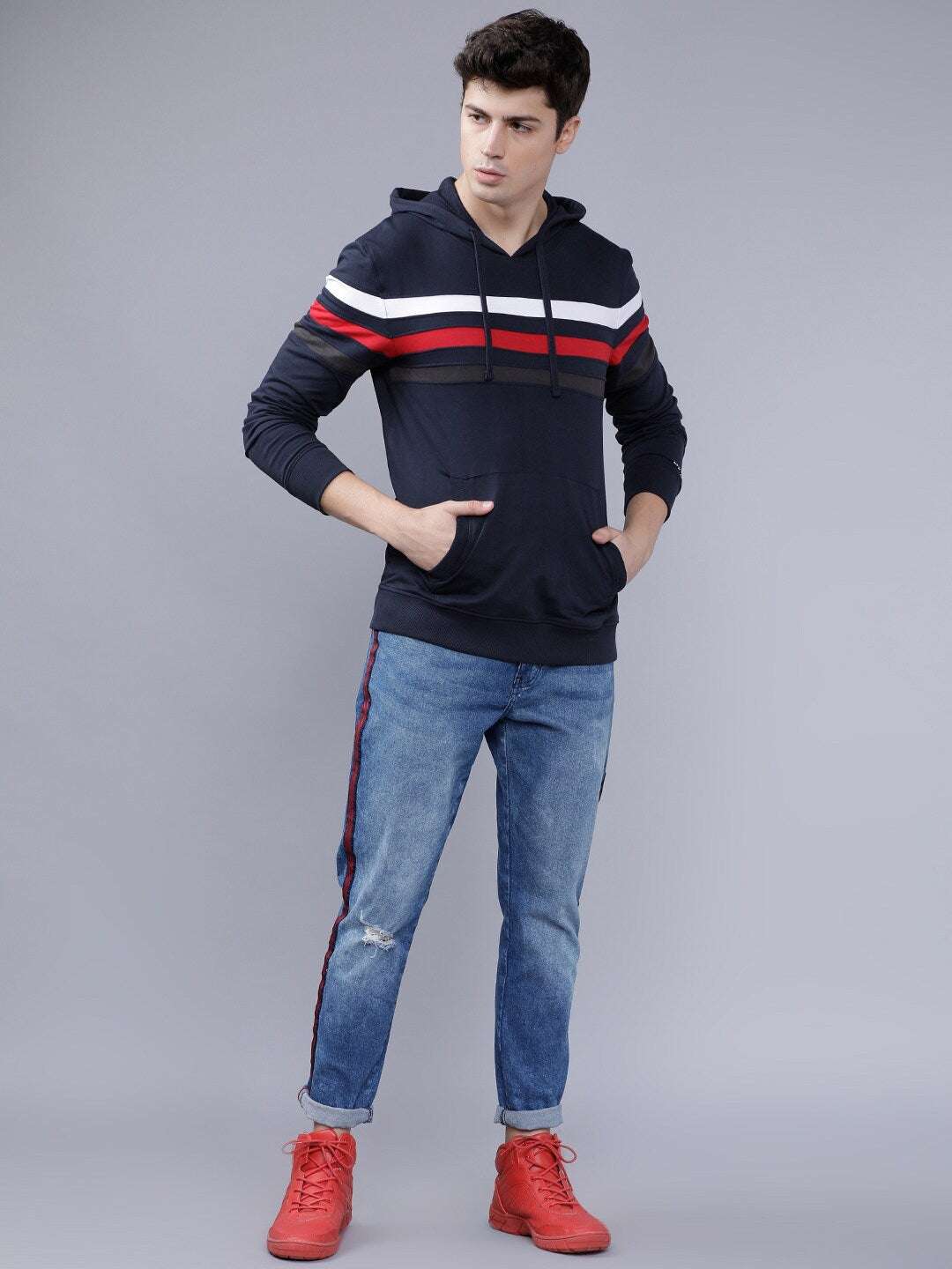 Shop Men's Solid Slim Fit Sweatshirt Online.