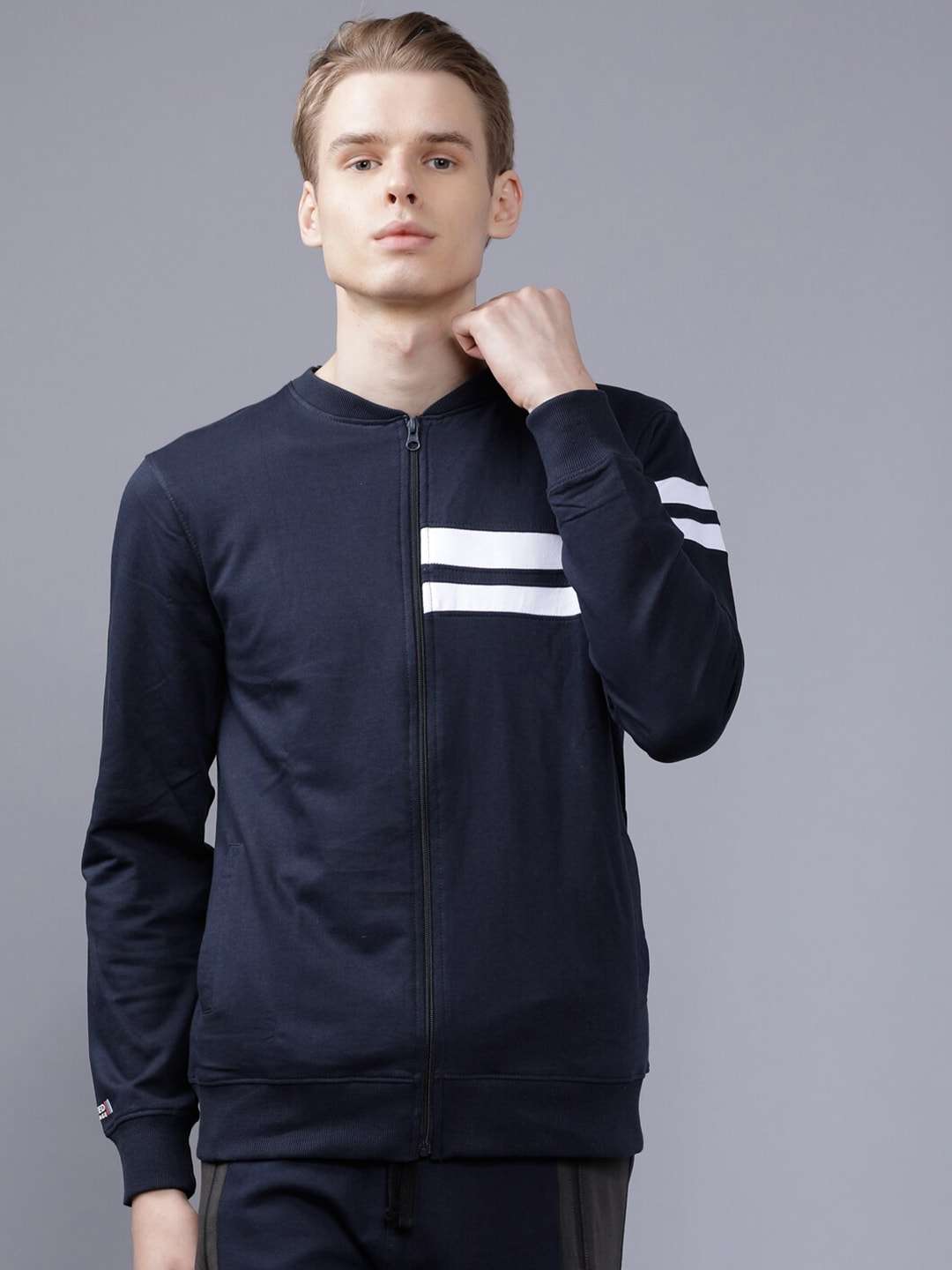 Shop Men Baseball Collar Sweatshirt Online.