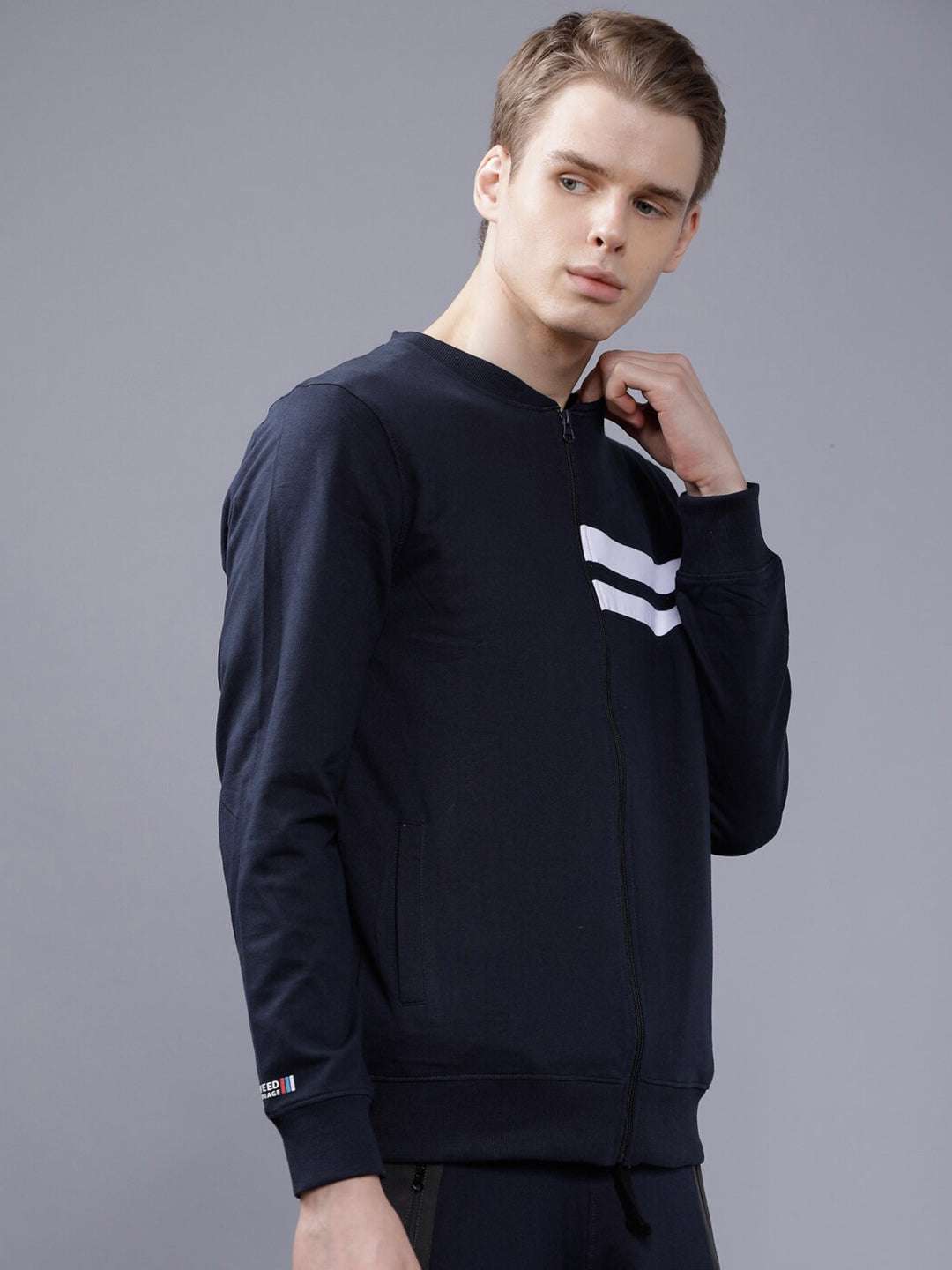 Shop Men Baseball Collar Sweatshirt Online.