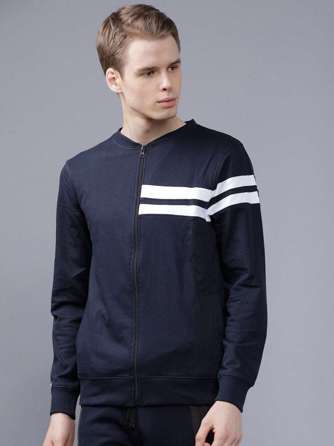 Shop Men Baseball Collar Sweatshirt Online.