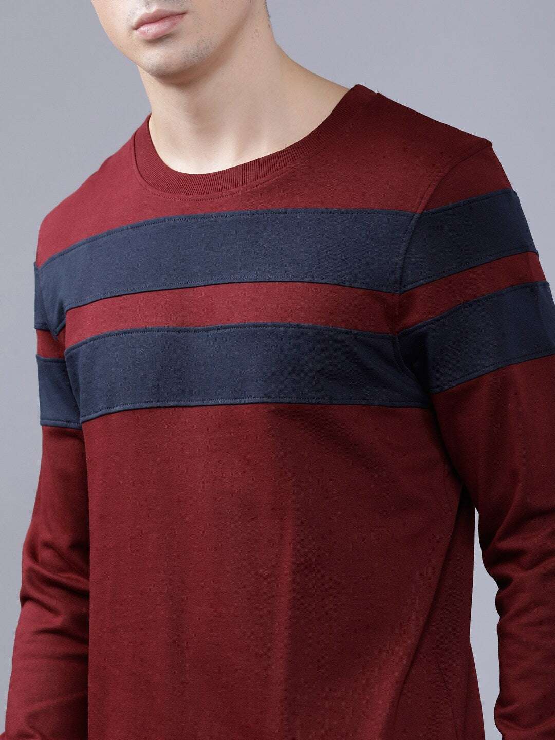 Shop Men's Striped Slim Fit Sweatshirt Online.