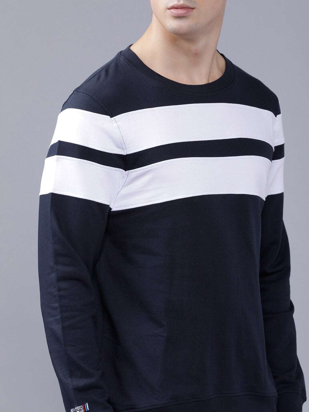 Shop Men's Striped Slim Fit Sweatshirt Online.