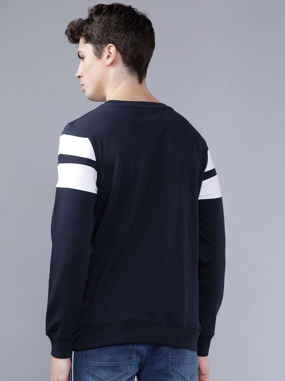 Shop Men's Striped Slim Fit Sweatshirt Online.