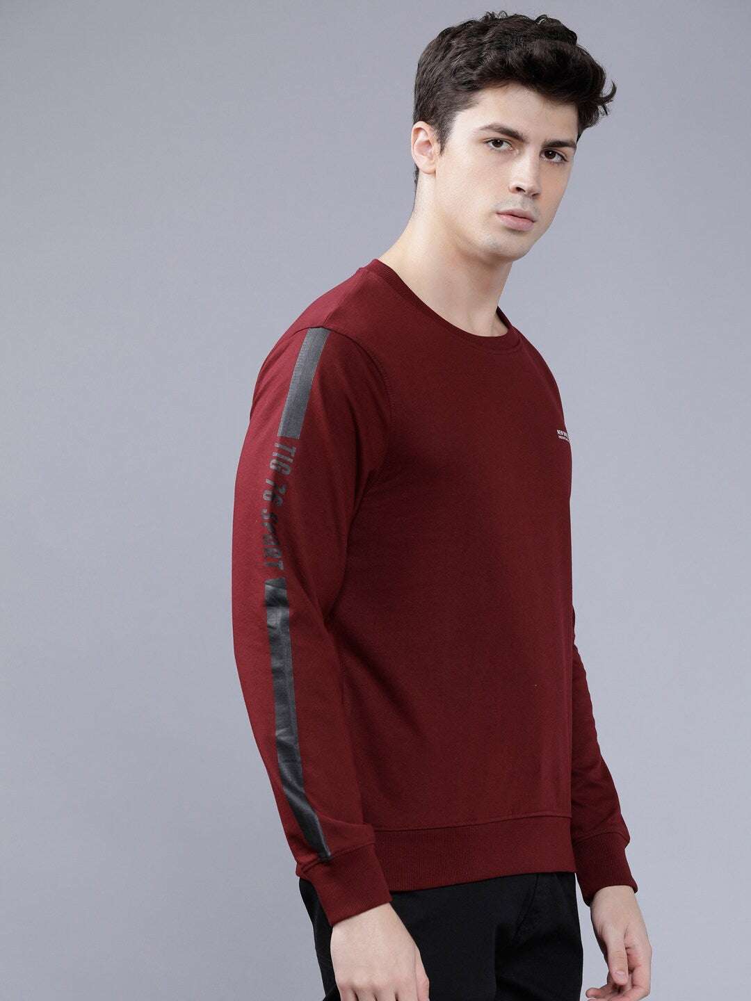 Shop Men's Solid Slim Fit Sweatshirt Online.