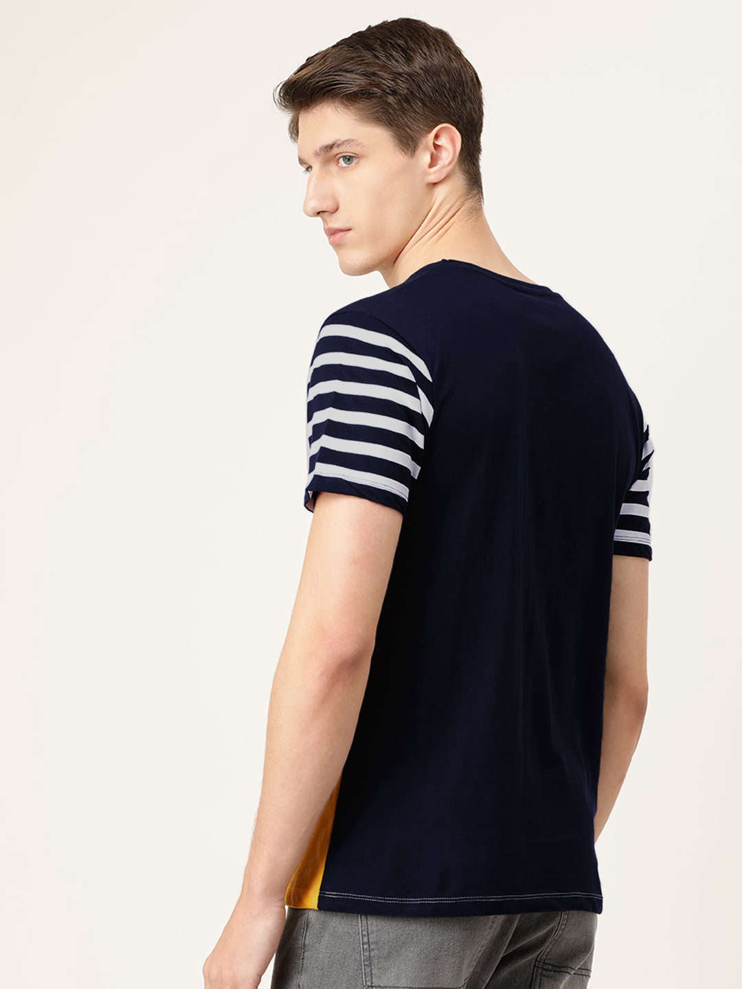 Shop Men Colourblocked TShirt Online.