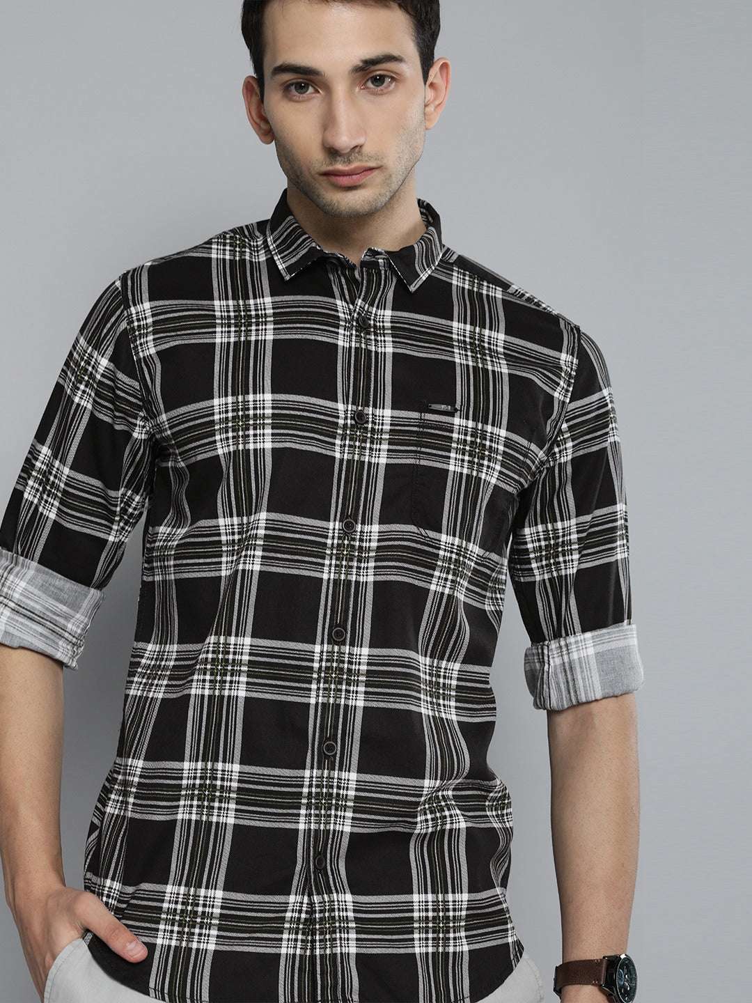 Shop Men Checked Shirt Online.