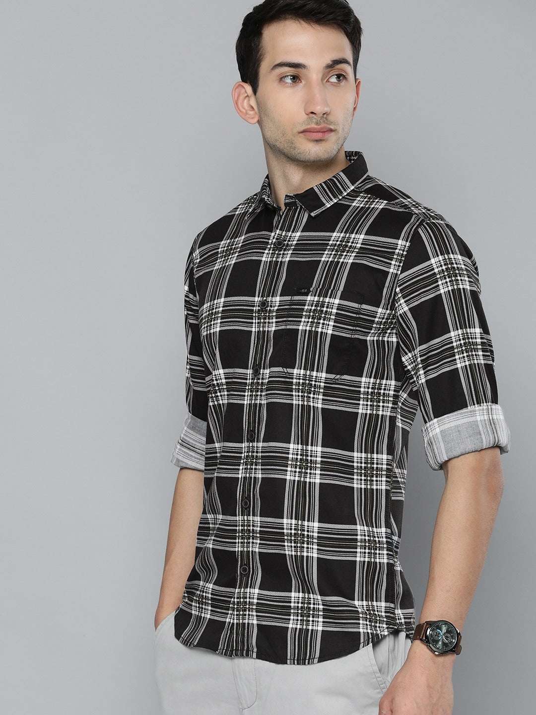 Shop Men Checked Shirt Online.