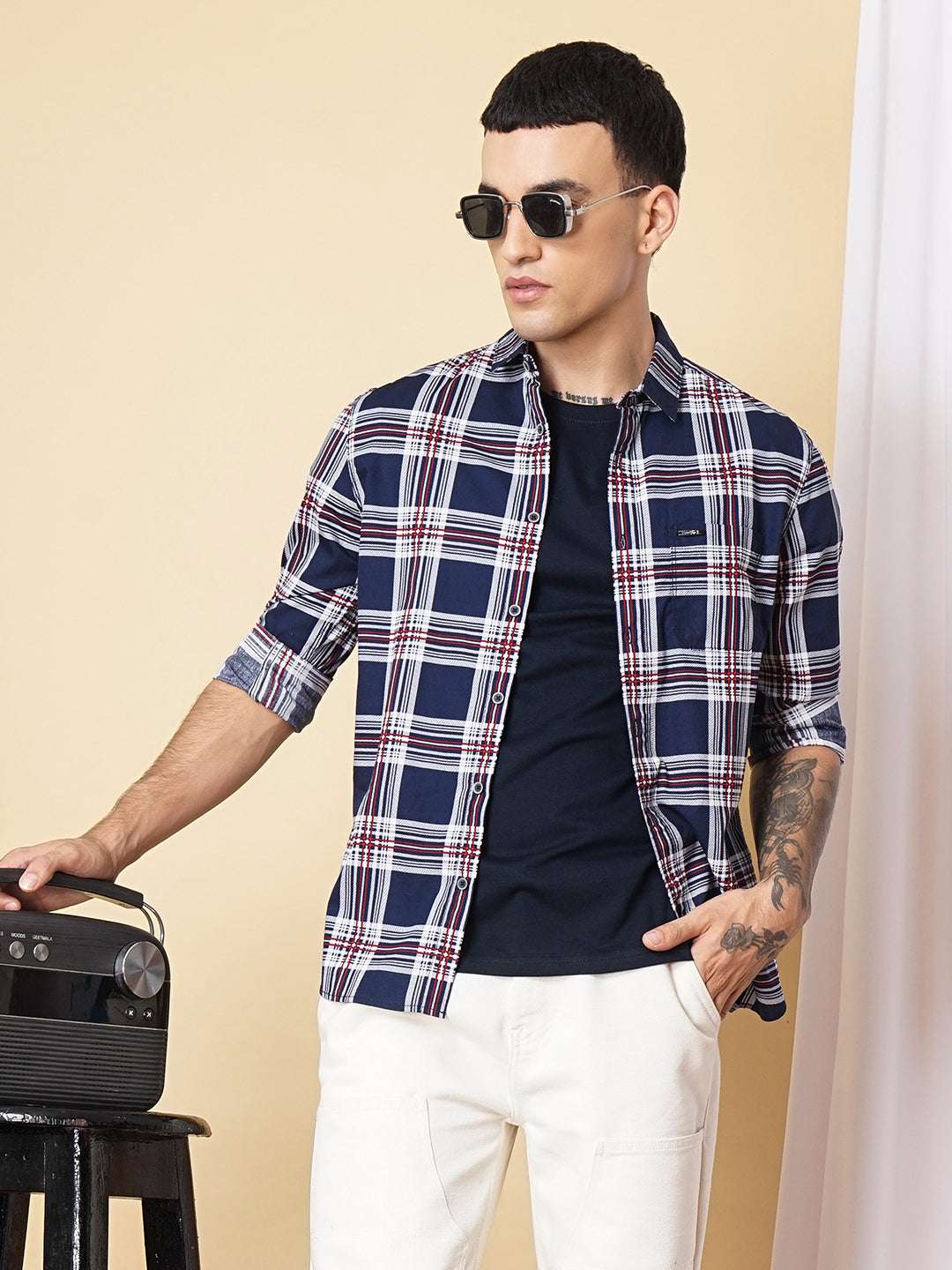 Shop Men Checked Shirt Online.