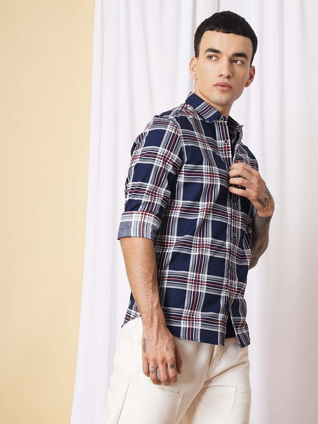 Shop Men Checked Shirt Online.