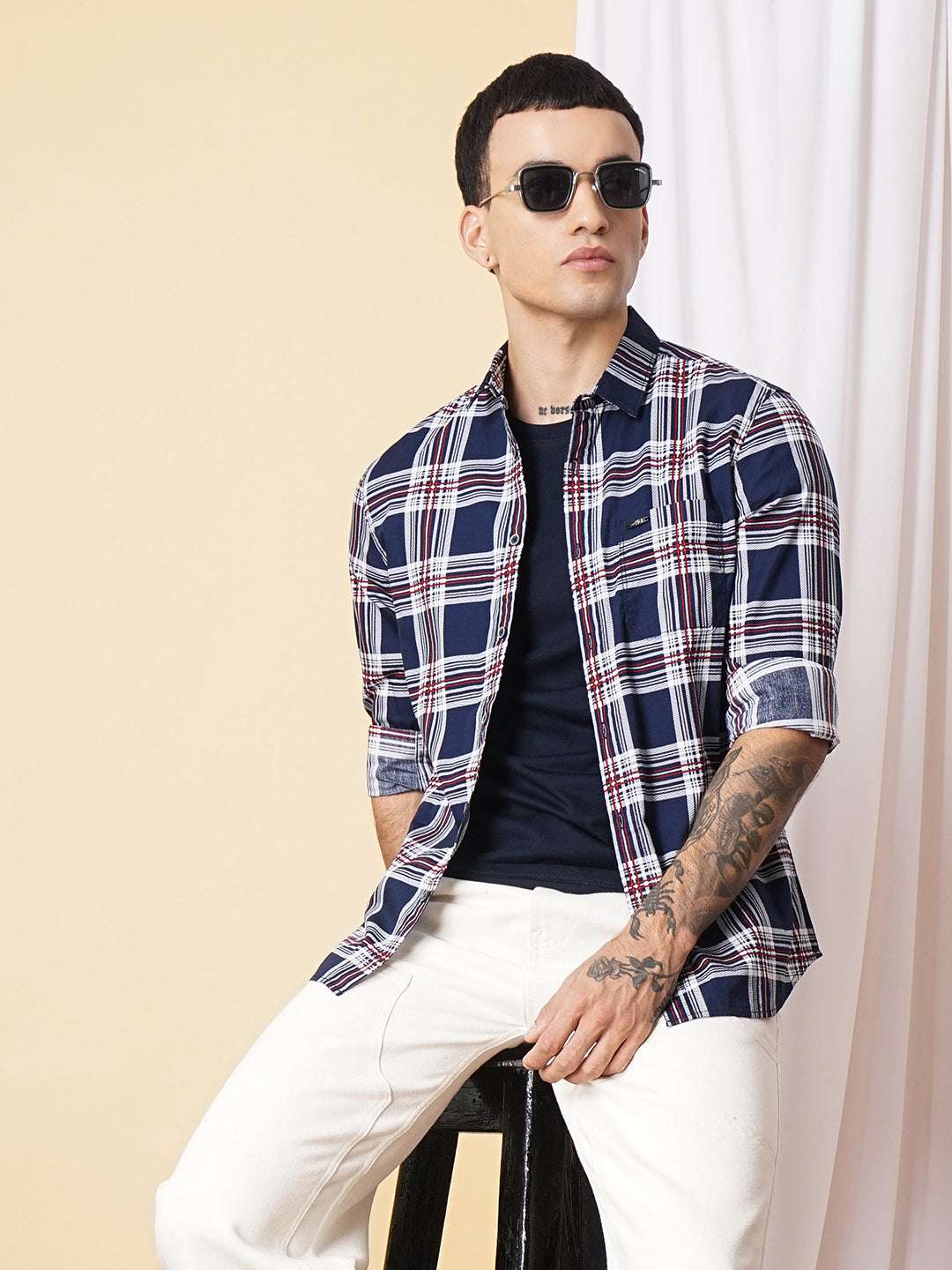 Shop Men Checked Shirt Online.