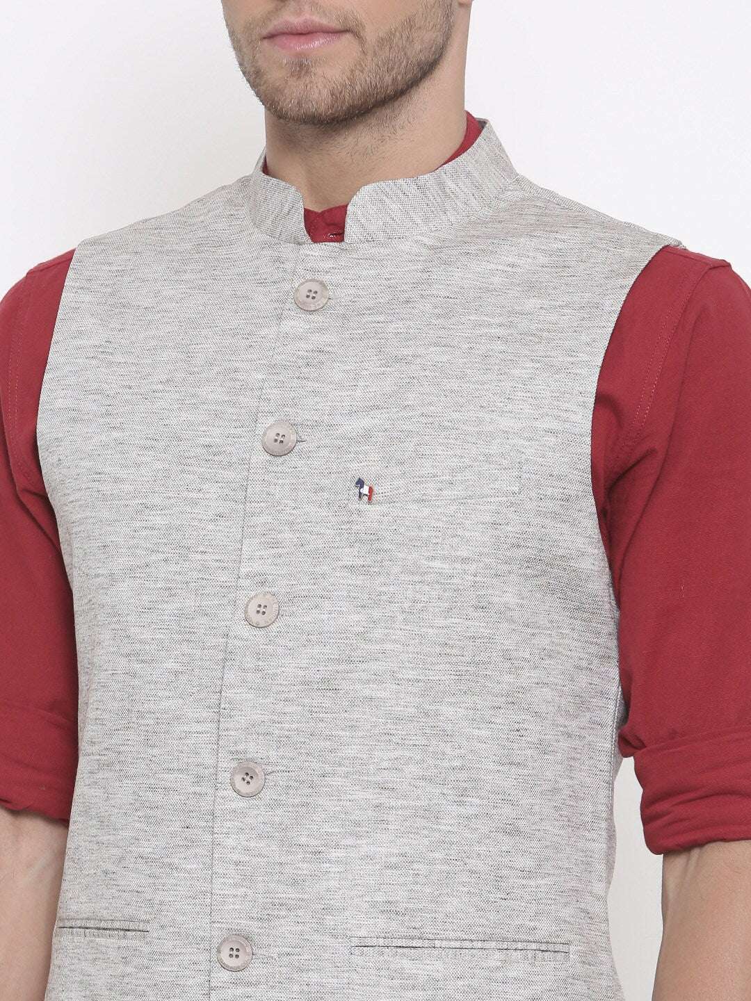 Shop Men Solid Nehru Jacket Online.