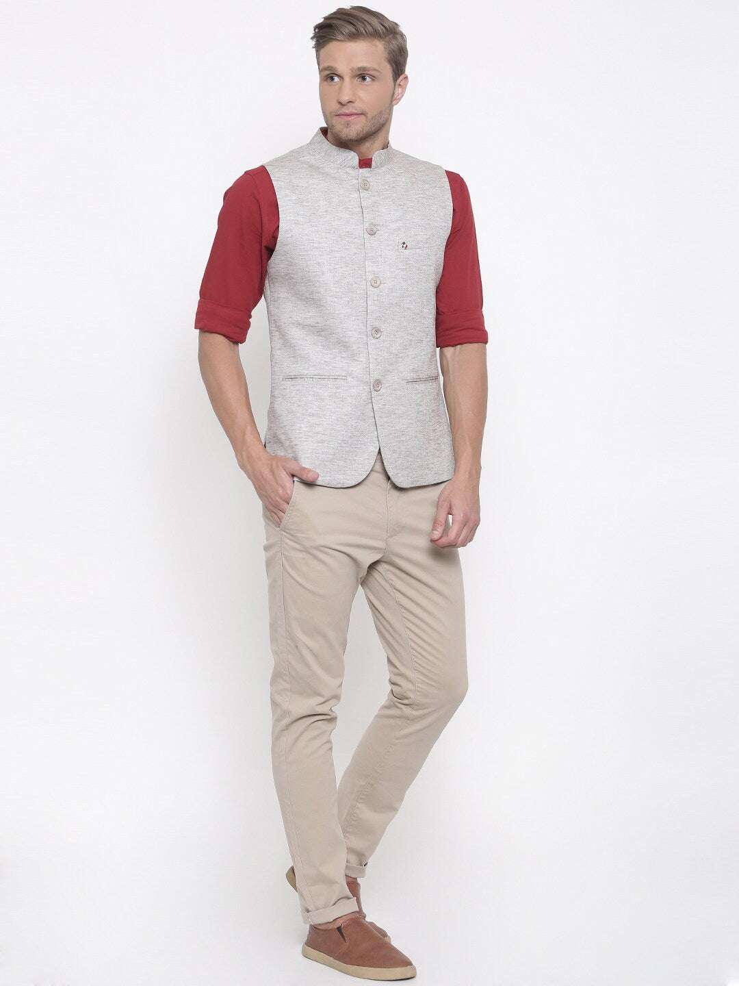 Shop Men Solid Nehru Jacket Online.