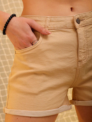 Shop Women Solid Shorts Online.