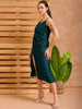 Shop Women's Green A Line Solid Casual Slip Dress Online.