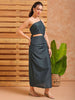 Shop Women's Green Fitted Solid Partywear One Shoulder Dress Online.