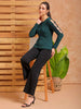 Shop Women's Green Fitted Textured Regular Top Online.