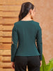Shop Women's Green Fitted Textured Regular Top Online.