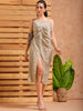 Shop Women's Grey A Line Solid Casual Slip Dress Online.