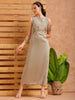 Shop Women's Grey Fit and Flare Solid Partywear Asymmetric Dress Online.