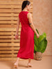 Shop Women's Pink A line Solid Partywear Draped Dress Online.