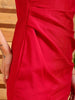 Shop Women's Pink A line Solid Partywear Draped Dress Online.