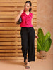 Shop Women's Pink Fitted Textured Ruffle Top Online.