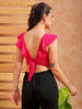 Shop Women's Pink Fitted Textured Ruffle Top Online.