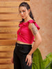 Shop Women's Pink Fitted Textured Ruffle Top Online.