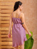 Shop Women's Purple Fit and Flare Solid Partywear Asymmetric Dress Online.