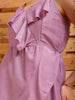 Shop Women's Purple Fit and Flare Solid Partywear Asymmetric Dress Online.