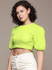 Freehand by The Indian Garage Co Women Regular Fit Textured Designer Back  Tie Up Top