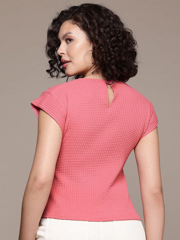 Freehand by The Indian Garage Co Women Boxy Textured Regular Top