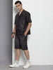 Men's Black Solid Boxy Fit Coordinates