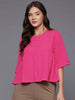 Freehand by The Indian Garage Co Women Loose Fit Textured Regular Top