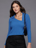 Freehand by The Indian Garage Co Women Fitted Textured Asymmetric Top