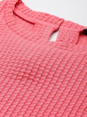 Freehand by The Indian Garage Co Women Boxy Textured Regular Top