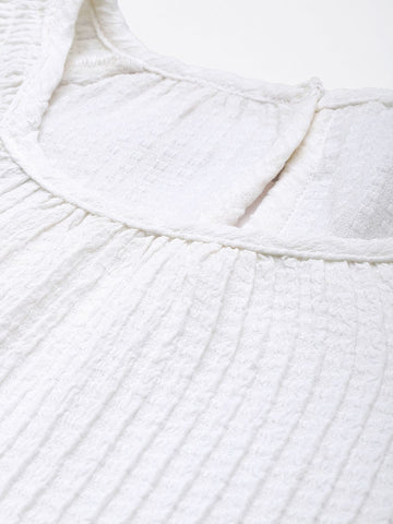 Freehand Women Relaxed Fit Textured Tiered Dress