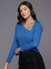 Freehand by The Indian Garage Co Women Fitted Textured Asymmetric Top