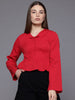 Freehand by The Indian Garage Co Women Regular Fit Textured Cinched Waist Top
