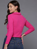 Freehand by The Indian Garage Co Women Fitted Textured Asymmetric Top